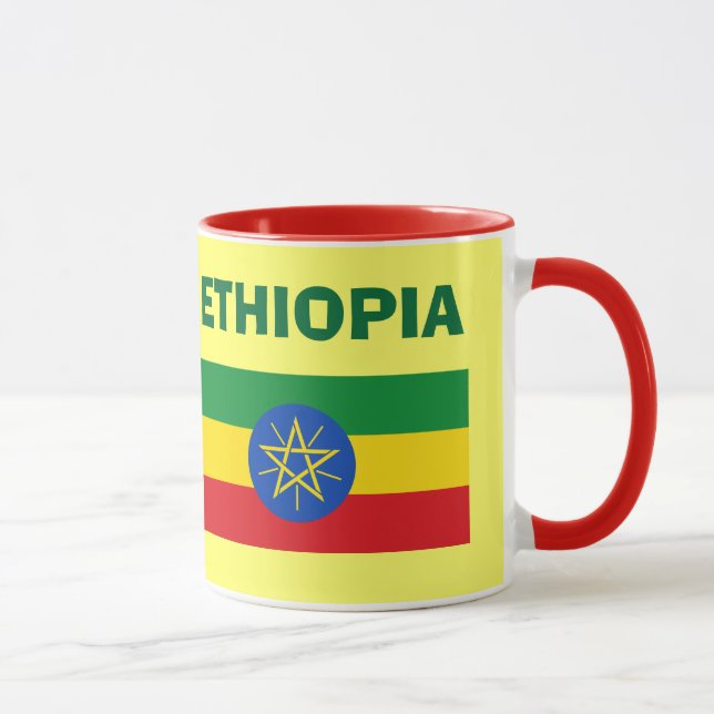 Taza de Ethiopiav- Y de la bandera de código (Derecha)