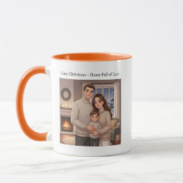 Taza de familia de Navidad acogedora – Ilustración