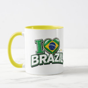 Taza de fanático de fútbol patriótico de Brasil