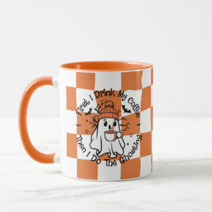 Taza de fantasmas lindos con especias de calabaza 