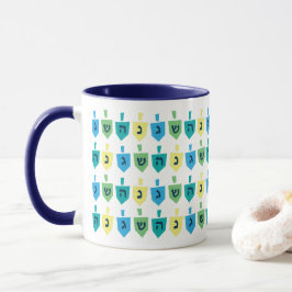 Taza de fiesta de dreidel de Hanukkah