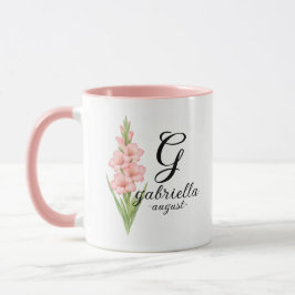 Taza de Flor de Cumpleaños de August Bloom - Gladi