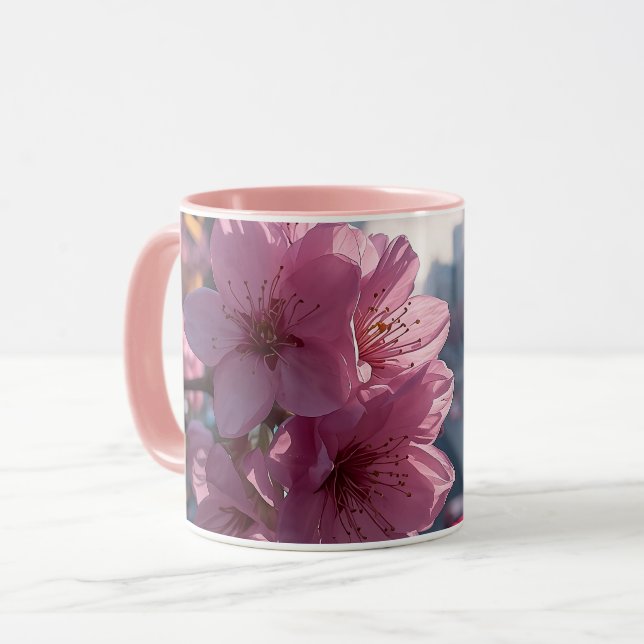 Taza de Flores de Cerezo Modernas (Anverso izquierdo)