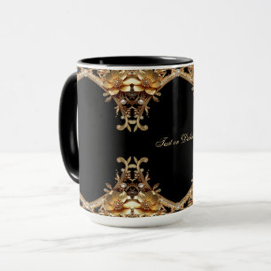 Taza de flores decorativas doradas