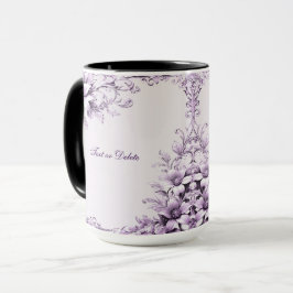 Taza de flores púrpura con estilo