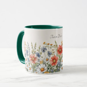 Taza de flores silvestres coloridas