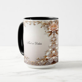 Taza de Flores Suaves Rosadas y Blancas