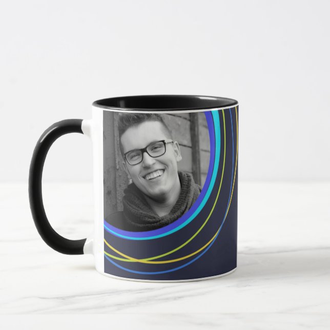 Taza de foto con estampado funky de círculos de la (Izquierda)