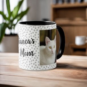 Taza de Foto con Huella de Garra de Gata Mamá Pers