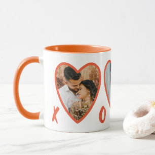 Taza de Foto Corazones Naranjas Modernos para San