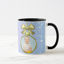 Taza de foto de bebé con Feliz Navidad