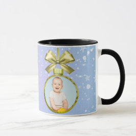 Taza de foto de bebé con Feliz Navidad