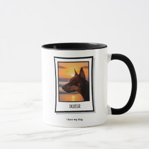 Taza de foto de perro personalizable con nombre 'A