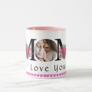 Taza de foto del Día de la Madre CORAZÓN LINDO TE 