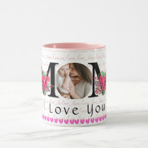 Taza de foto del Día de la Madre CORAZÓN LINDO TE