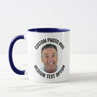 Taza de Foto Personalizada Combo de Texto Mediano 