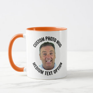 Taza de Foto Personalizada Combo NARANJA Texto Med