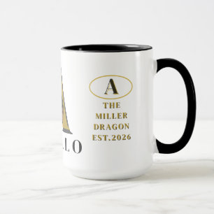 Taza de Foto Personalizada con Monograma de Dragón