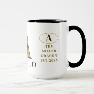 Taza de Foto Personalizada con Monograma de Dragón