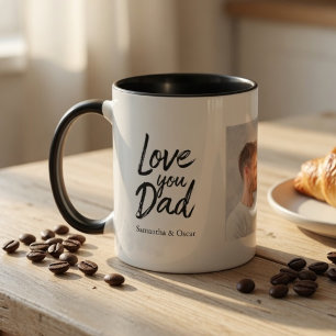 Taza de Foto Personalizada para Papá   Nombres de 