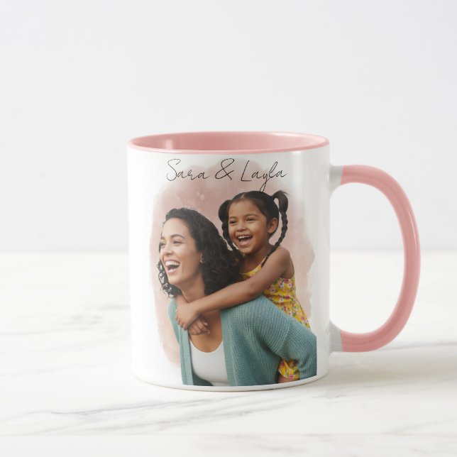 Taza de Foto Personalizada para Pareja Familiar (Derecha)