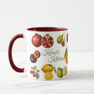 Taza de frutas vintage (personalizable)