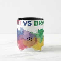 Taza de fútbol con mapa de bandera en acuarela de