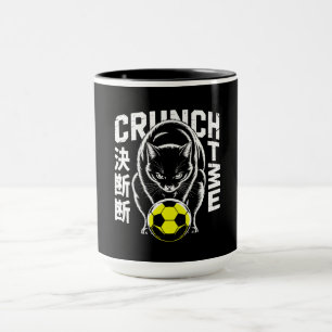 Taza de fútbol de gato negro – Diseño audaz y cruj