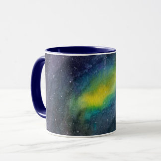 Taza de galaxia de acuarela fuera de este mundo