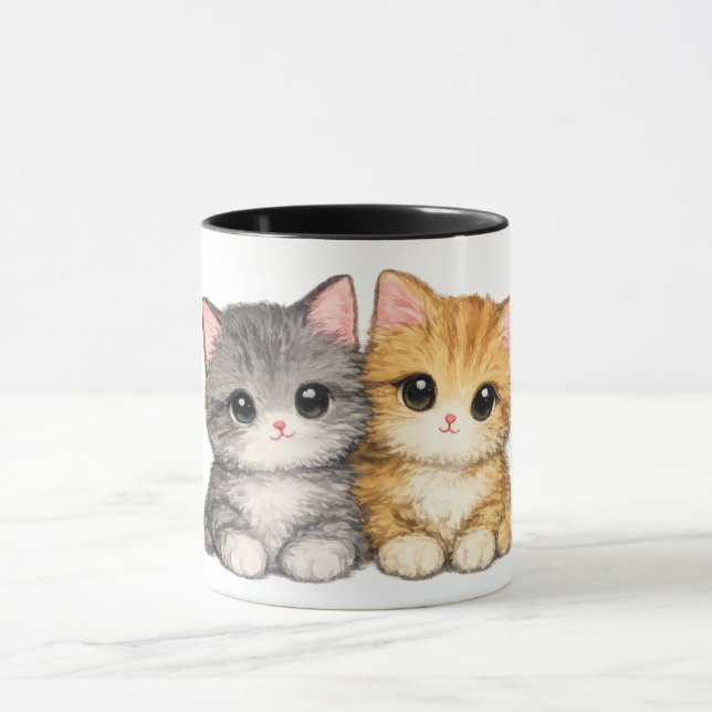 Taza de gatito amigos lindos (Centro)
