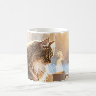 Taza de gato de café acogedor para amantes de los 