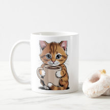 Taza de gato de café ☕🐱 – Gato lindo con diseño d