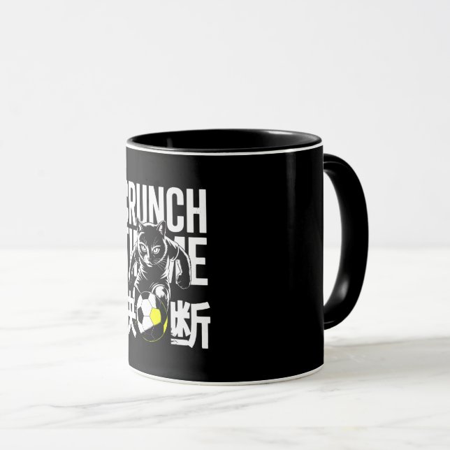 Taza de gato de fútbol Ferocious Crunch Time (Anverso derecho)