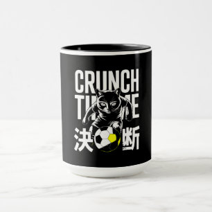 Taza de gato de fútbol Kawaii determinado - Kanji