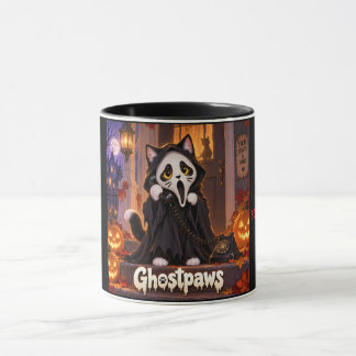 Taza de gato de Halloween con nombre personalizado