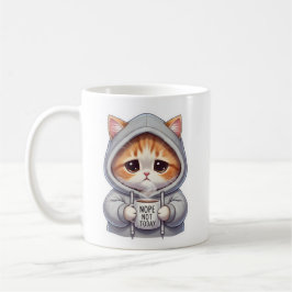 Taza de gato divertida No hoy Café Regalo Divertid