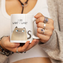 Taza de Gato Divertido Hago lo que Quiero Siames