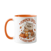 Taza de gato lindo con Pumpkin Spice & Everything 