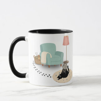 Taza de gato lindo divertido juguetón