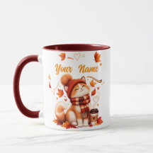 Taza de gato personalizada de otoño | Nombre perso