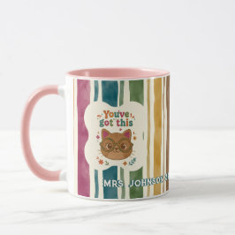 Taza de gato personalizada para maestro | Nombre y