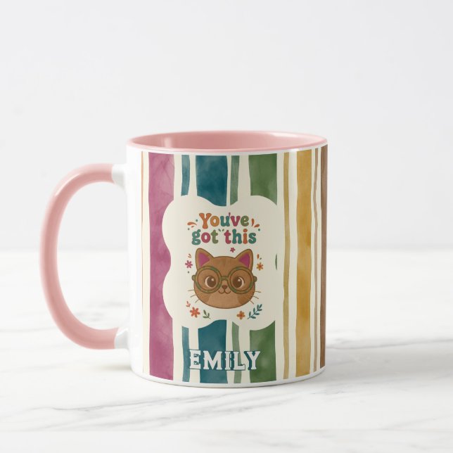 Taza de gato personalizada 'Tú puedes' (Izquierda)
