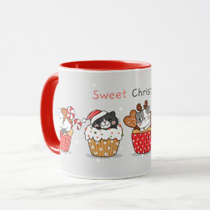 Taza de gatos navideños lindos
