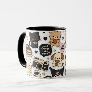 Taza de gatos negros Kawaii – Forro de Vibraciones