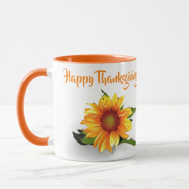 Taza de girasol en acuarela (Izquierda)