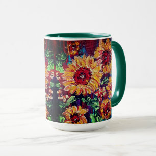 Taza de girasoles