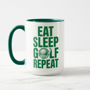 Taza de Golf Repetir, Comer Dormir Golf Taza de Re