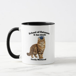 Taza de graduación de mamá de gato divertida - Reg