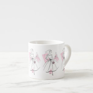 Taza de grupo novia de moda rosa espresso