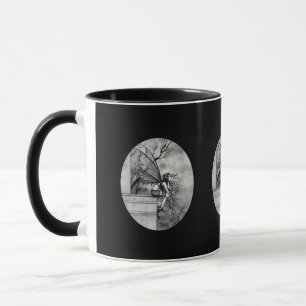 Taza de hada gótica en blanco y negro